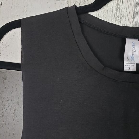 NWOT Over The Limit Apparel Sleeveless Black Muscle Tee Women's Size Small - Picture 7 of 11